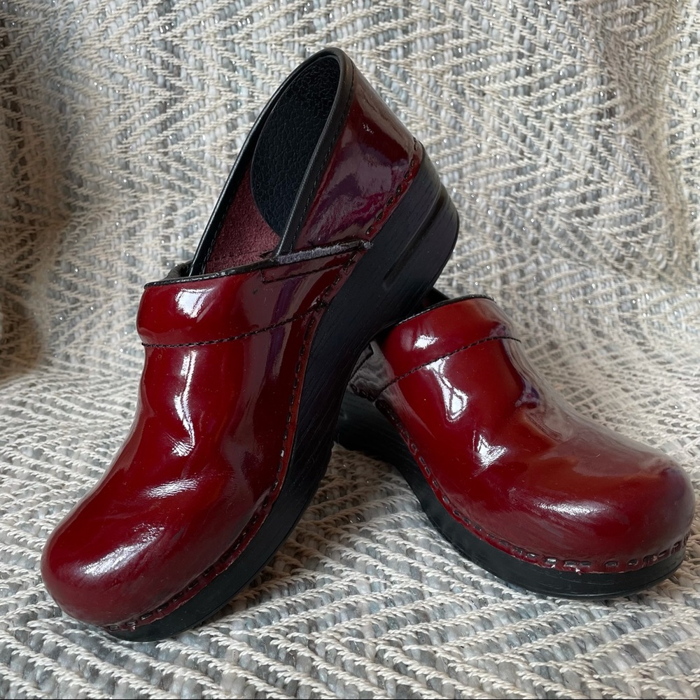 Professional Red Leather Clogs - DANSKO